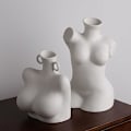 Miniatyrbilde 4 av 5: Kvinnelig kropp vase keramikk statue blomster vase vase hvit moderne hode planter potte for hage stue hjem bord kunst statue dekor(Farge: Siv, Størrelse:A