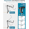 Miniatyrbillede 4 af 5: Mikrofonarm, Opgraderet Mic Arm Mikrofonstativ Boom Suspension Stativ Med 3/8\" Til 5/8\" Skrue Adapter Klip Til Blue Yeti Snowball, Hyperx Quadcast,