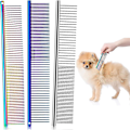 Miniatyrbillede 1 af 5: Stålkamme til kæledyr - Flerfarvet hundekam med rustfrit stål tænder - Velegnet til at fjerne sammenfiltring og knuder i langhårede og korthårede hunde