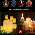 Miniatyrbilde 4 av 5: Te-lys med timer, batteridrevne flimrende flammefri, 12 stk. varmt hvitt LED firkantede votivlys med timer for bryllupsfest, festival Bi