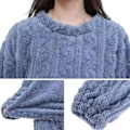 Miniatyrbild 2 av 5: Dam Fleece Pyjamas Set Mjukt Nattkläder Dräkt Nattkläder Pjs Vinter Varm Vit L
