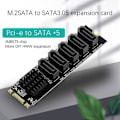 Miniatyrbild 5 av 5: M.2 SATA till SATA 3 5-Port +M.2 NGFF Enstaka Strömförsörjning Bar Board Konvertering till SATA 2.5-Port Sata