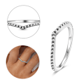 Miniatyrbillede 2 af 2: 925 Sterling Sølv Perle Ønskeben Ring til Kvinder Stjerne og Måne Ring Bryllup Smykker Gaver i Kubisk Zirkonia 9
