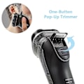 Miniatyrbillede 3 af 5: Elektrisk Skraber til Mænd Genopladelig Vandfast IPX7 Rotationsbarbermaskine med Pop-up Trimmer Vådt/Tørt Rotationsbarbermaskine, Grøn