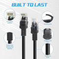 Miniatyrbillede 2 af 5: Kort Cat5e Ethernet Patchkabel 0,5ft, snagless RJ45 Computer LAN Netværksledning til Router, Modem, Switch, Server, Sort (4-pak)