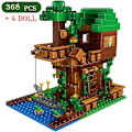 Miniatyrbillede 4 af 4: 1500 stk Myworld Mursten Sæt Minegård Bjerghule Vandfald Landsby Jungle Træhytte Figurer Model Byggeklodser Legetøj Gaver - Blokke -