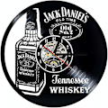 Pikkukuva 1 / 5: Seinäkellon vinyylilevykello Upcycling Led Jack Daniels Perhekoriste 3d-suunnittelukello Olohuoneen makuuhuoneen ravintolan seinäkoriste Musta:
