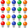 Miniatyrbild 1 av 5: 20x B22 bajonettfattning LED färgade glödlampor Mini Globe Golfball glödlampor för utomhus uteplats trädgårdsfest