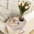 Miniatyrbillede 5 af 5: Sofa Arm Clip Table, naturlig træ Sofa Armrest Clip-on Bakke Bord Sofa Couch Arm Rest Organizer, R