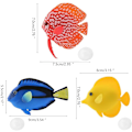 Miniatyrbild 4 av 5: 3PCS Konstgjord fisk Akvarium Silikon Flytande Lysande Clownfish Set, Lysande Effekt Dekor Prydnader för Fisk Tank, Undervattens Saltvatten Falsk Färgglad