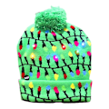 Miniatyrbillede 1 af 4: LED Julehat Lys Op Strikket Farverige Lys Streng Grim Hat Hue