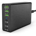 Pikkukuva 1 / 5: 96W 6-portin pöytä USB-latausasema, jossa 3 USB-C-porttia ja QC3.0-porttia, 20W nopea laturi EU-pistoke
