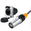 Miniatyrbilde 1 av 5: IP67 nettverks RJ45 vanntett kontakter / Ethernet RJ45 vanntett plugg + vanntett stikkontakt for utendørs