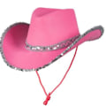 Miniatyrbillede 2 af 5: Dame Sequin Cowboy Hat Bachelorette Party Cosplay Prop C