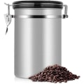 Miniatyrbillede 1 af 5: Kaffekrukke Stor Lufttæt Rustfrit Stål Kaffekrukke Te Opbevaringsbeholder Sort Køkken Opbevaringsdåser Krukke Til Kaffe Te (Farve: Hvid)