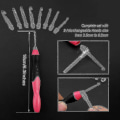 Miniatyrbilde 2 av 3: Lyste Heklekroksett, 9 Størrelser Utbyttbare Hoder 2,5 mm Til 6,5 mm Med Ergonomiske Grep, Oppladbare Lyste Heklekroker Komplett Sett For A