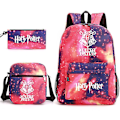 Pikkukuva 2 / 2: 3 kappaletta / sarja Harry Potter -reppu tytöille ja pojille Olkalaukku Kynälaukut Painettu Rentti Koulureppu Ulkoilulahja H14