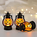 Miniatyrbilde 3 av 5: 3 stk Mini Halloween Gresskar Lyslykt LED Lys Gresskar for Halloween Dekorasjoner Innendørs og Utendørs Hage Plen Fest