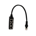 Miniatyrbild 3 av 5: RJ45 Ethernet-delare Stabil Slitstark PVC 1 till 3 Vägar LAN Ethernet-kabelkontakt för Datorer