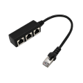 Pikkukuva 1 / 5: RJ45 Ethernet-jakaja Vaka Kulumiskestävä PVC 1-3 Tie Lan Ethernet-kaapeliliitin Tietokoneille