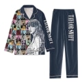 Miniatyrbilde 1 av 2: Taylor Swift The Eras Tour Print Julepyjamas Damesett 1989 Skjorter og bukser Pyjamas Pjs Sets Button Down Loungwear Swiftie natttøy Natttøy