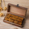 Miniatyrbild 1 av 5: 30 st alfabet bokstäver stämplar trä gummi stämplar kit versaler bokstav symbol alfabet stämplar hantverk bläck stämpel stämpel tätningsset wit