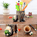 Miniatyrbillede 2 af 5: Sød Pindsvin Skrivebords Pen/Blyant Holder Tandbørsteholder Harpiks Skrivebords Organizer