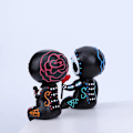 Miniatyrbillede 4 af 4: Sugar Skull Pink Par Figur Til Death Resin Samleobjekt Par Mini Dekorativ Statu