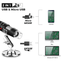 Miniatyrbild 3 av 5: USB-mikroskop med 8 LED-lampor, USB 2.0 digitalt mikroskop, 40 till 1000x förstoring Endoskop Mini kamera med OTG-adapter och metallstativ