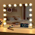 Miniatyrbilde 1 av 5: Hollywood-speil med USB-makeuplys, 10 lyspærer, 3 lysmoduser (bare lys)