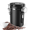 Miniatyrbillede 1 af 5: Kaffebeholder Lufttæt 500g Bønner, 1,8l Bønnebeholder, Vakuum Kaffeboks Med Ske Opbevaringskrukke Til Kaffe