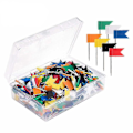 Miniatyrbillede 2 af 2: 100 stk. - Flag Thumbtacks, Markering Thumbtack Push Pins til Notice Cork Board