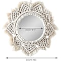 Miniatyrbillede 5 af 5: Boho Væghængt Spejl med Makramé Håndlavet Hjemmedekoration Håndlavet Bomuld