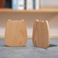 Miniatyrbillede 2 af 5: Bogstøtter, søde katteøreformede bogstøtter velegnet til bogreol kontor skolebibliotek træ bogstøtter (1 par) (primærfarve)