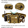 Miniatyrbild 3 av 5: Taktisk Midjeväsk - Militär Midjeväska Utility Hip Bags Bälte Bumbag För Utomhus Camping Cykling Vandring Med U.s Patch Och Förlängningsrem (1 Pack Grön
