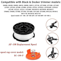 Miniatyrbilde 3 av 4: Linjespoler for Black Decker Trimmer Spoler, Nylongarn 9 M Lengde 1,65 Mm Tråddiameter Spoler + 1 Deksel + 1 Fjær for Black + Decker Trimmere