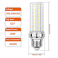 Miniatyrbillede 3 af 5: 3 stk. 20W LED Majslys Pærer, 150W Ækvivalent Glødepære, 2300lm, 4000k Neutral Hvid, E27 Edison Skrue Lyspærer