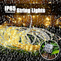 Miniatyrbilde 3 av 5: Wabjtam Varmt Hvit Solcelle-Taulys LED Tau Rør 7 meter 50 LED Solcelle-Feelyss