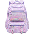 Miniatyrbild 1 av 5: Kawaii skolryggsäck flickor ryggsäck regnbåge bok väska söt skolväska laptop resväska (lila)