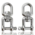 Miniatyrbilde 1 av 5: M8-2stk 304 Rustfritt Stål Svingbar Sjakkel, Øye Til Øye Svingbar Ring, For Hengende Crday Gave