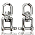 Miniatyrbillede 1 af 5: M8-2stk 304 Rustfrit Stål Drejelig Shackle, Øje Til Øje Drejelig Ring, Til Hængende Crday Gave