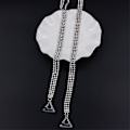 Miniatyrbillede 2 af 4: Rhinestone BH-stropper Usynlig Skulderstropper Justerbar Anti-Slip BH-bælte Til BH-toppe Kjole Kvinder Piger, Sølv (xiatian)