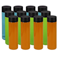 Miniatyrbilde 5 av 5: Pakke med 12 stk. 13,6 oz (400 ml) klare PET-plastflasker for juice med svart lokk