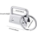Miniatyrbillede 2 af 3: 40 stk. nøglering hardware håndledsrem hardware med metal håndledsrem sæt med nøgleringe nøglekæder (1 tomme bred)