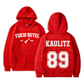 Miniatyrbilde 1 av 5: Tokio Hotel Hetter Rockeband Gensere Bill Kaulitz Trykk Genser Kaulitz 89 Hetter Y2k Streetwear Tokio Hotel Gensere red M