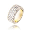 Miniatyrbild 1 av 5: Rows Iced Out Full Cubic Zirkon Bling Ringar Män Kvinnor Guld Silver Färg Charm Hip Hop Smycken Presenter Storlek 7-11 Guld Guld