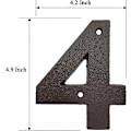 Pikkukuva 2 / 5: Valurautaiset talonumerot - 4,9 tuuman korkeat osoitenumerot/postilaatikonumerot, numero 4