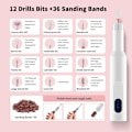 Miniatyrbild 3 av 5: Elektrisk Nagelfil, Sladdlös Akryl Nagelsats med Keramiska Nagelfräsar, Slipband, Bärbar Laddningsbar E-fil Set för Akryl Gelénaglar Manikyr