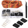 Miniatyrbillede 1 af 5: 3-polet Jr Servo-stik, 270 stk. Servo-stik Servo-kabel Stik-sæt Han Hun + 5m Servo-kabel Til Futaba-stil Servo C