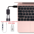Miniatyrbilde 4 av 5: USB-C Hann til Dobbel USB-C Hun Splitter Hub Konverter Adapterkabel Kontakt For USB-C PD Lader Powerbanks Bærbar PC